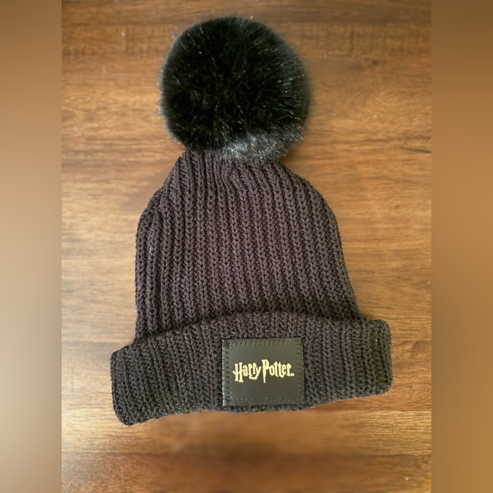 Warner Bros. Harry Potter Black Knit Beanie with Pom-Pom